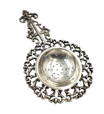 Tea Strainer In 800 Silver Vintage 40s Made In Italy