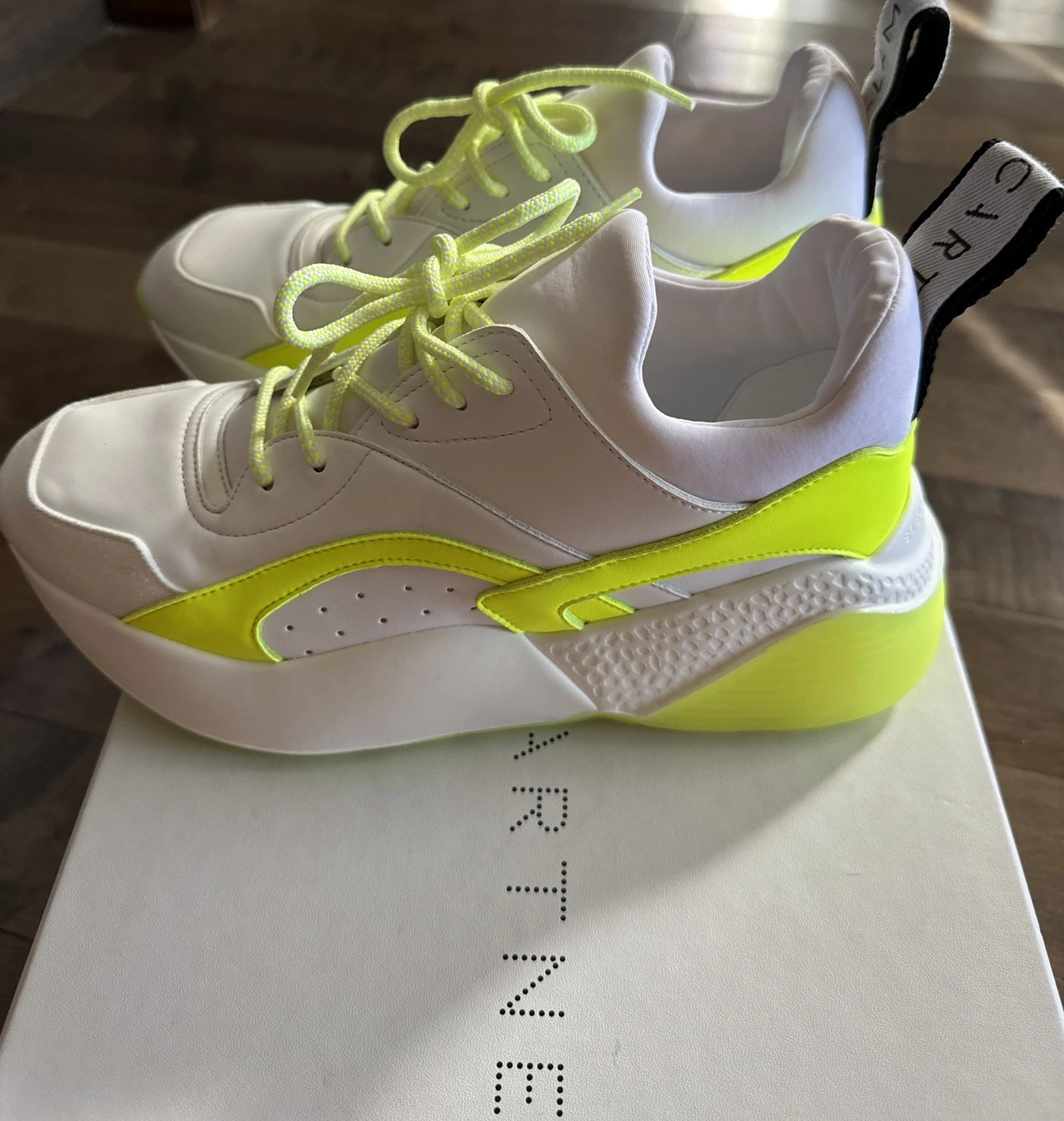 Stella McCartney — NEW AUTHENTIC Stella McCartney Shoes Sz 8 38 White Neon Tennis Sneakers