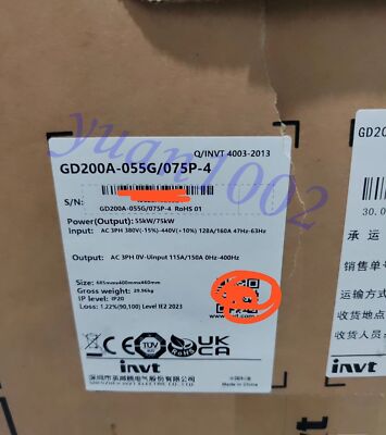 1PCS NEW INVT GD200A-055G/075P-4 55KW Frequency changer Fast delivery