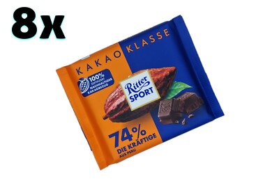 4x/8x Ritter Sport 74% robust - Cocoa from Peru   genuine chocolate   TRACKED