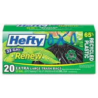 Hefty Renew Recycled Kitchen & Trash Bags 33gal 1.1mil 24 X 27 1/4 Black 20/box on sale Hefty Renew Recycled Kitchen & Trash Bags 33gal 1.1mil 24 X 27 1/4 Black 20/box on sale