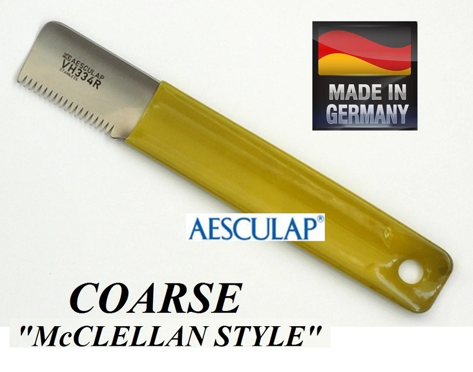 AESCULAP"McClellan Style"Hand COARSE STRIPPING KNIFE Coat Stripper Carding Knive