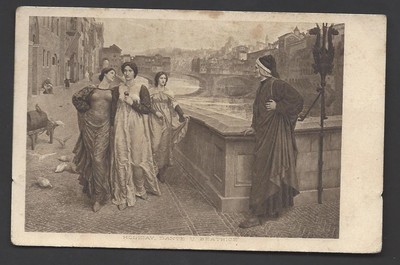 Holiday Dante u Beatrice Postkarte AK Rarität 1924 