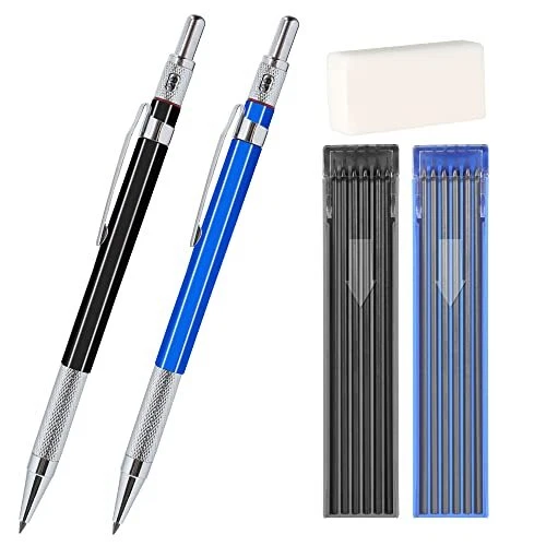 2mm Mechanical Pencil Set 2 Pieces Artist Carpenter Drafting Pencils 2.0  mm