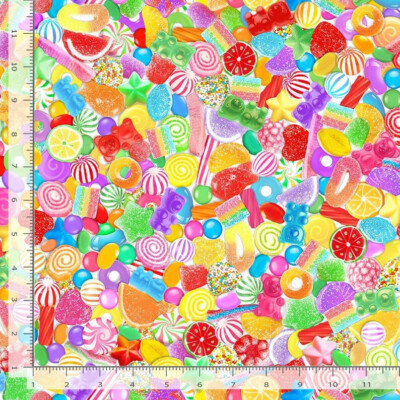 Sugar Rush Candy Fabric Food Sugar Cotton Timeless Treasures CD1774 By Yard