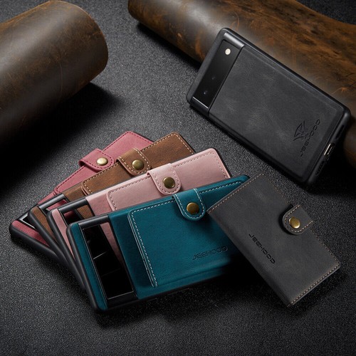 Für Google Pixel 6 7a 8 Pro Hülle 2in1 Leder Wallet Kartenfach Halter Backcover - Bild 6 von 21