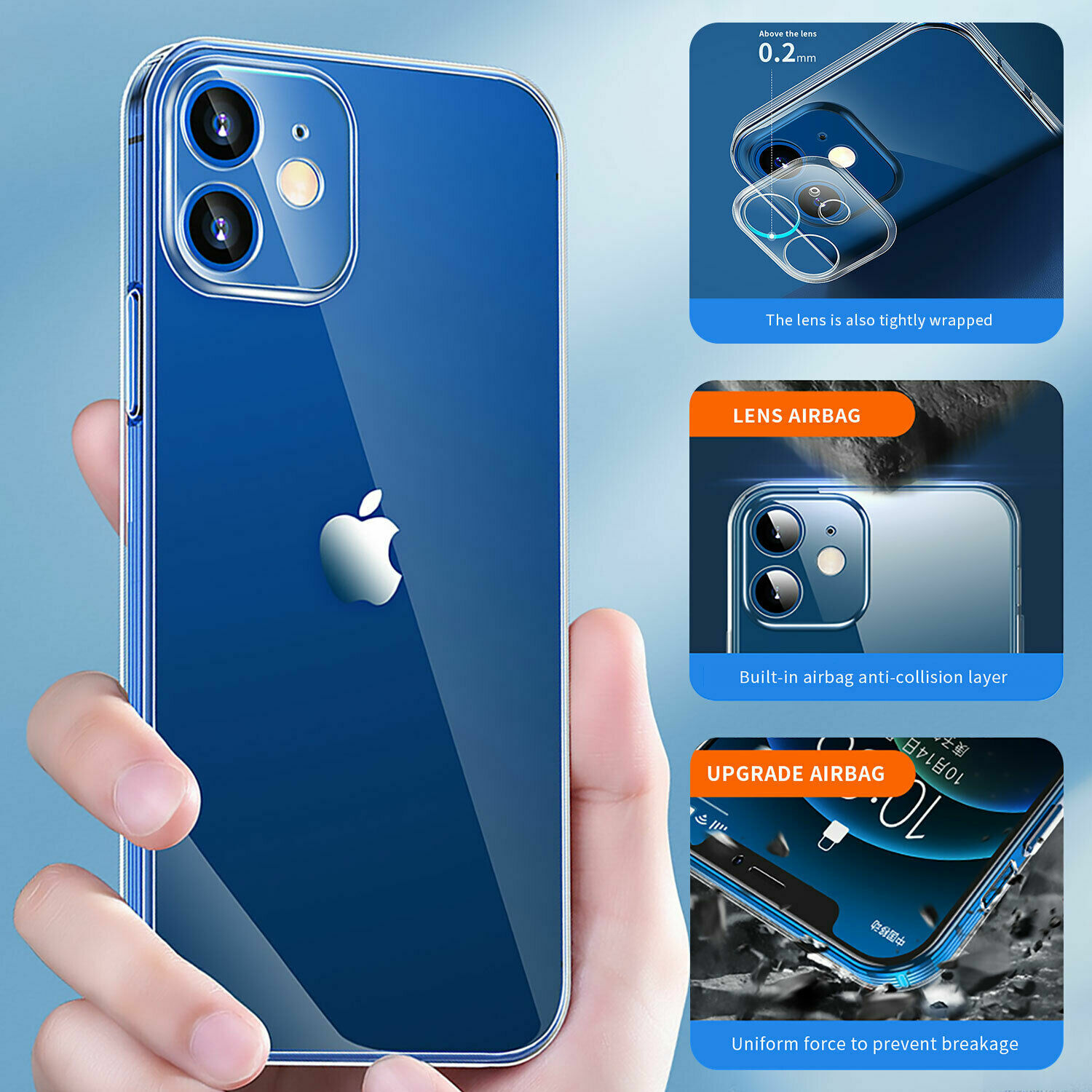 Transparent Case For iPhone 14 13 12 11 Pro Max 14 Plus Crystal Slim