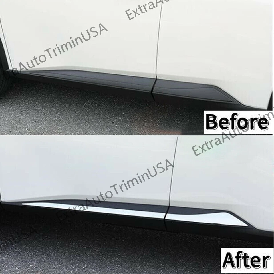2021-2026 Fits Nissan Rogue/X-Trail Chrome Body Side Door Mouldings Cover Trim Foto 2 de 4