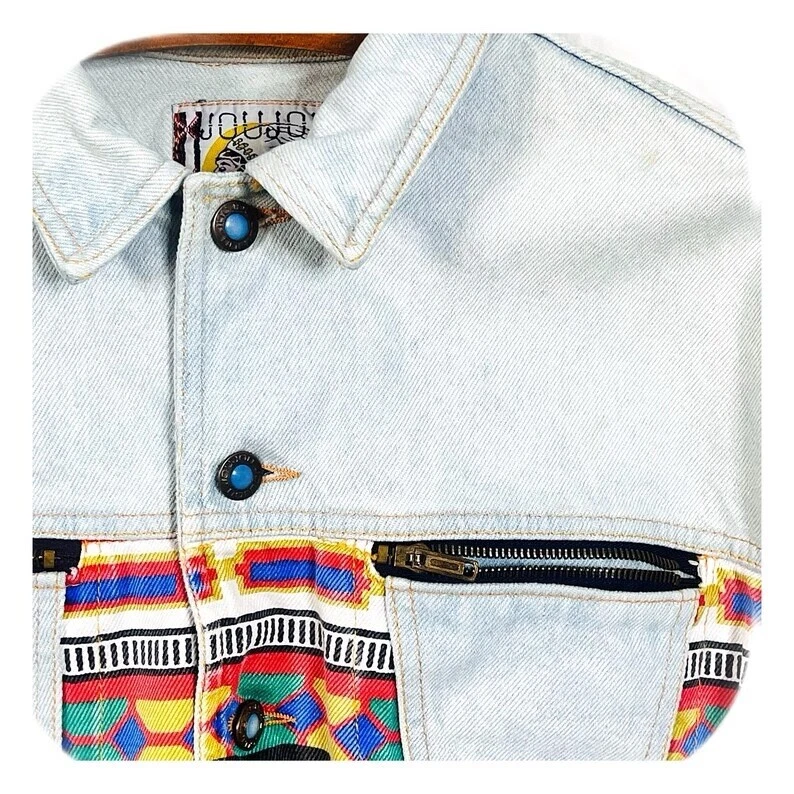 Conjunto de chaqueta y jeans estampados navajo de mezclilla Jou Jou de colección años 80 a juego Foto 3 de 4