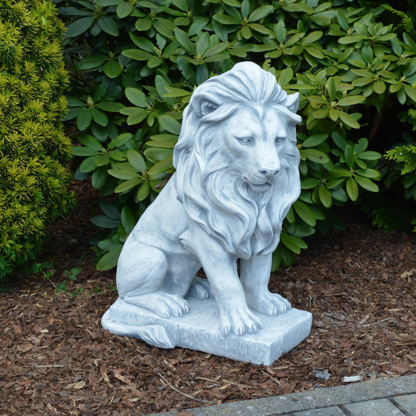 Löwen-Steinfigur Für Garten – 23 Cm Hoch, 5 Kg, Frostsicher Aus Steinguss