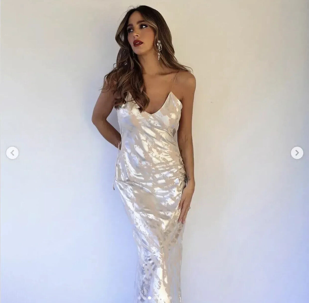 ZARA NEW WOMAN LONG STRAPPY METALLIC FOIL PRINT SLIP DRESS ZARA NEW WOMAN LONG STRAPPY METALLIC FOIL PRINT SLIP DRESS