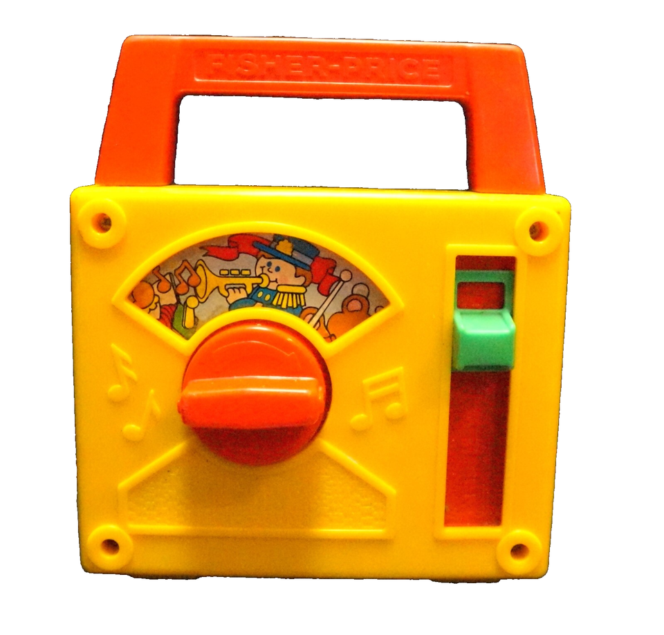 Fisher Price Radio 1981 Music Box Play Toyland Yellow Red Blue | eBay