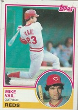 FREE SHIPPING-MINT TO NRMINT-1983 Topps #554 Mike Vail Reds PLUS BONUS CARDS