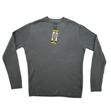 GAP Sweater Mens Medium Crew Neck Gray Waffle Knit Pullover Classic New Tag