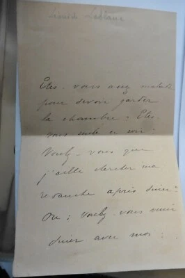 Lettre Autographe Léonide Leblanc actrice comédienne courtisane Second Empire - Photo 1/3