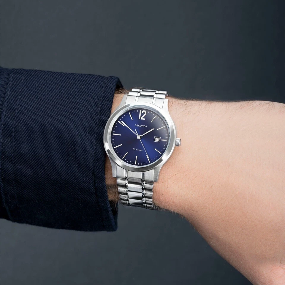 Sekonda Gents Watch with Blue Dial & Stainless Steel Bracelet 3728 RRP £34.99 - Image 2 of 4