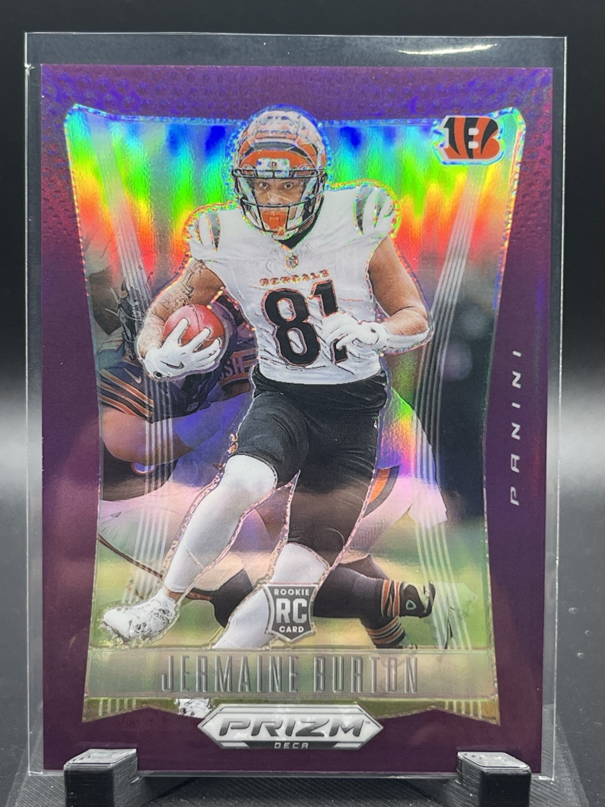 2024 Panini Prizm Deca Purple Prizm #63 Jermaine Burton 08/99 Rookie RC