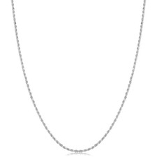 925 Solid Sterling silver 1MM Rope Chain Necklace 16"-30" Made In Italy