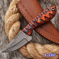 CUSTOM HANDMADE FORGED DAMASCUS Steel SKINNER KNIFE TACTICAL OUTDOOR HUNTING