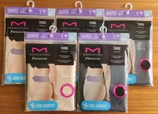 Maidenform Shapes LOT OF 5 Flexees 2XL Firm Shaper Thongs BLACK & NUDE #53525