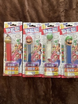 4 NEW SEALED Super Mario Bros. PEZ Dispensers - Mario, Luigi, Donkey Kong, Yoshi