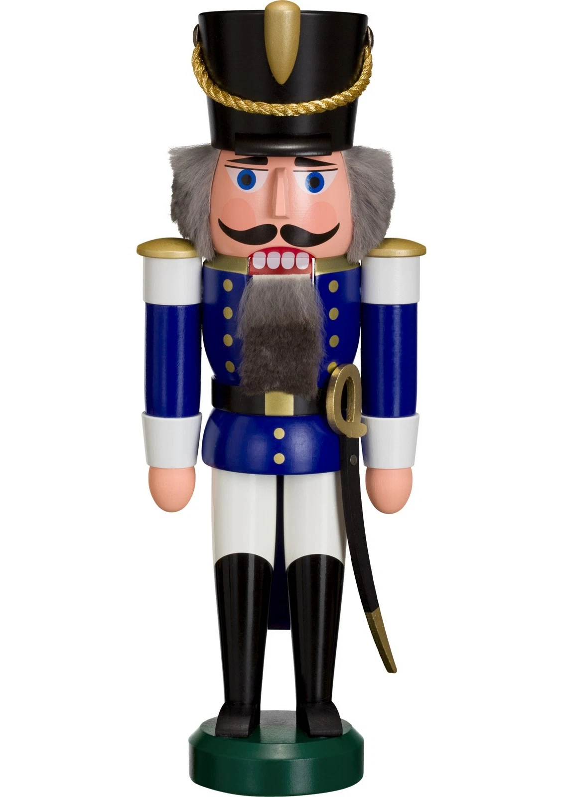 German nutcracker hussar blue, height 28cm / 11 inch, original Erzgebirge by ...