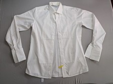 Eton Tuxedo Dress Shirt Mens 40/15.75 White French Cuff Pleated Bib Contemporary