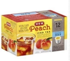 H.E.B Iced Tea Single Serve Cups 12 Cts. Peach (Pack of 2)
