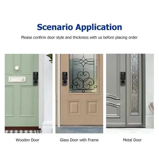 Smart Rim Door Lock Outdoor Tuya WiFi Waterproof Biometric Double Fingerprint US - Image 4 of 4