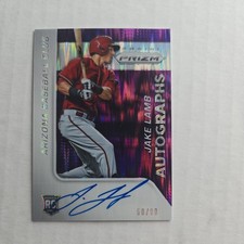 2015 Panini Prizm Jake Lamb Purple Flash Rookie Auto 50/99