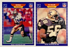 Pat Swilling, Sam Mills 2 Card Lot 1989 Pro Set #274, #276 New Orleans Saints