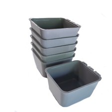 Cage Cups 6-pk Gray 1 Pint / 16 fl oz Hanging Feed  Water Cups Chicken Poultry