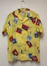 VTG 90s Paradise Found Men’s  Yellow Hawaiian Shirt Sz 1XL