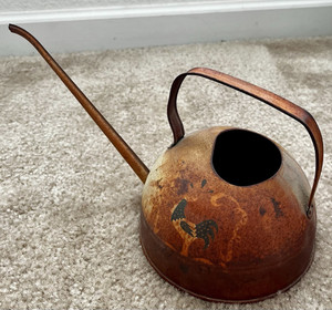 Metal Long Reach Watering Can Long Spout, Brown/Beige, 0-2 gal