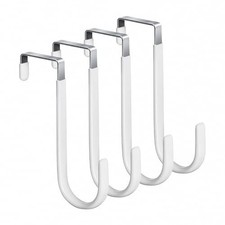 4 Pack Over The Door Hooks,5 in Hooks for Hanging Heavy Duty Door 5 Inch White