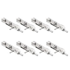 8 Pcs Left Spring-Loaded Gate Latch, Silver Barrel Bolt Latch, Zinc Alloy
