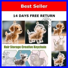 Pet Hair Keepsake Keychain Memorial Pendant for Dog Cat Fur Storage Clear