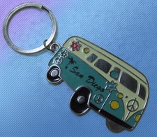 San Diego CA VW Bus Souvenir Keychain, hippie retro vintage, California