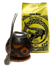 Yerba Mate Set Rio Negro Bitter Lemon 400g Calabaza Diamante Bombilla