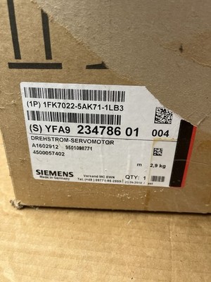 Siemens SIMOTICS S 1FK7022-5AK71-1LB3 Servomotor 0,85 Nm 6000 U/min   OVP, Neu