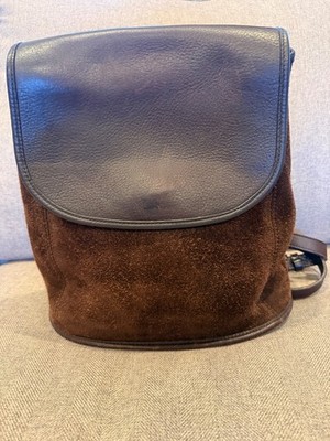 Coach Vintage Berkeley Brown Suede Leather Mix Convert Backpack Bag 9016