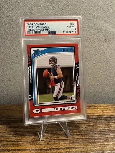 Caleb Williams 2024 Donruss Press Proof Red Rookies Rookie Card RC PSA 8 NM-Mint