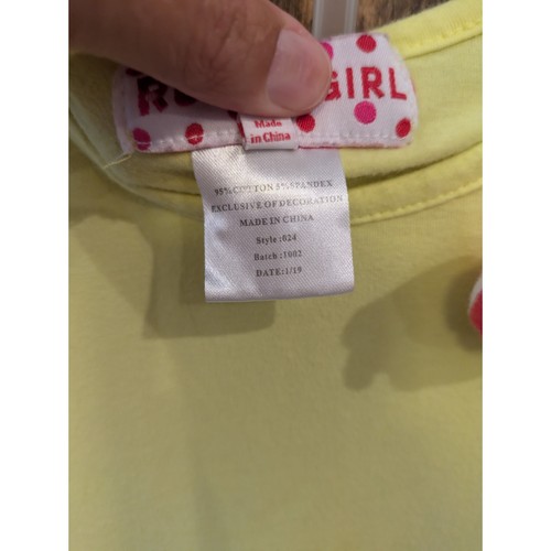 Ruffle Girl 2 piece outfit toddler sz 3 Yellow Striped Pink Set GUC - 第 4/6 張圖片