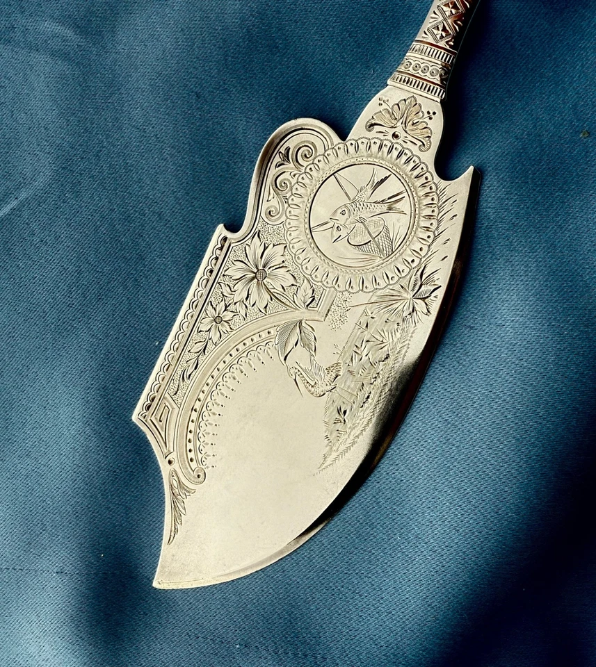 Whiting Sterling Ice Cream Slice Very Crisp Engraving Mono 10 1/2 Inch - Изображение 4 из 4