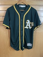 Oakland Athletics Majestic Cool Base Jersey Green Size M Buttons Up