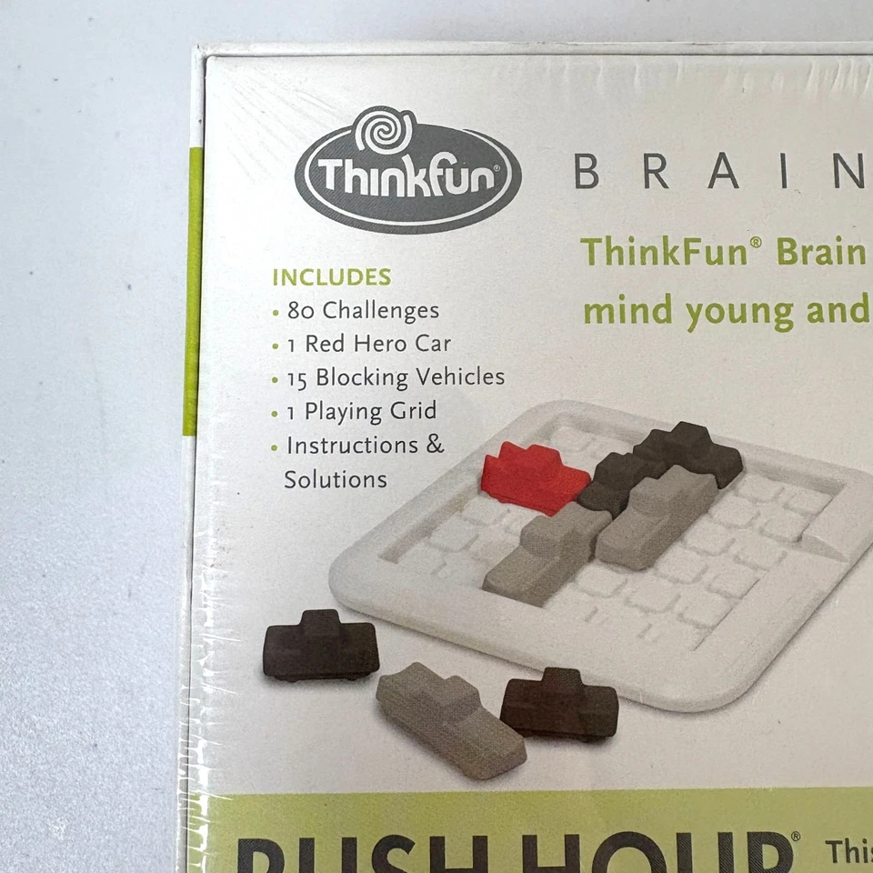Rush Hour Brain Fitness ThinkFun Sliding Logic Game Education 80 Challenges NEW - Image 3 of 4
