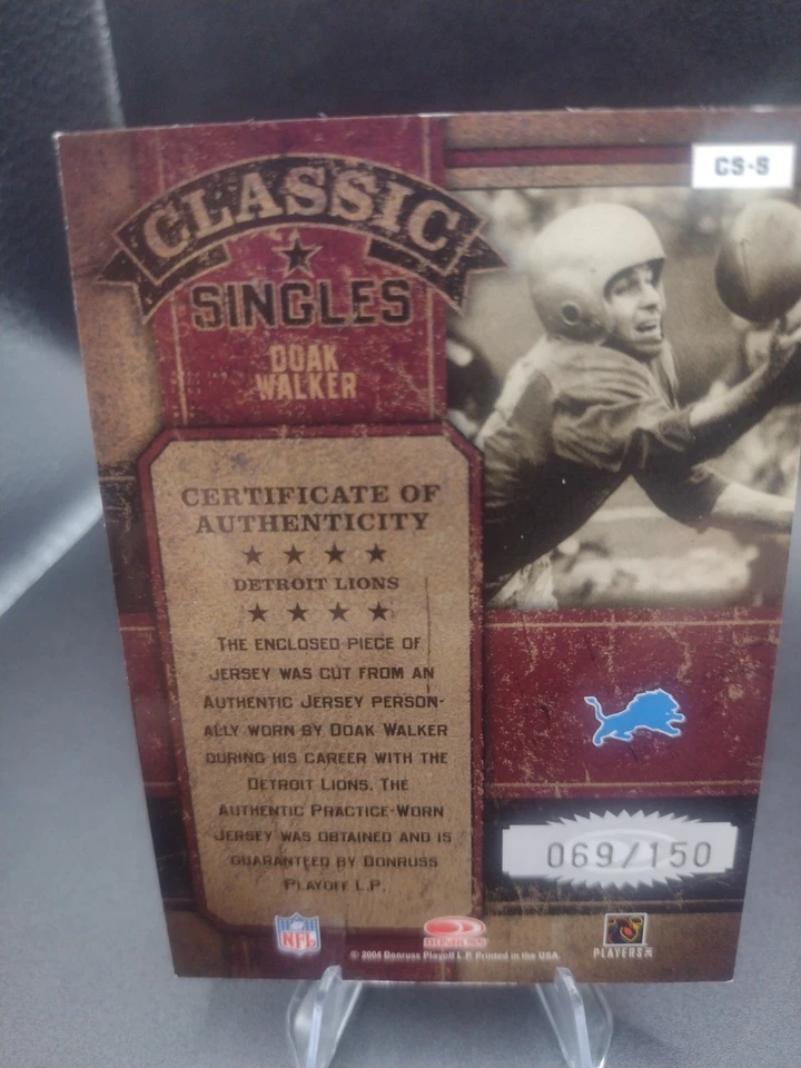 2004 Donruss Classics Doak Walker 069/150 - Image 2 of 2