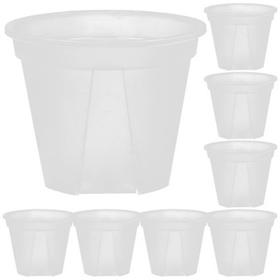 GANAZONO Transparent Root Control Flower Pots with Drainage 10X10X8CM, White 
