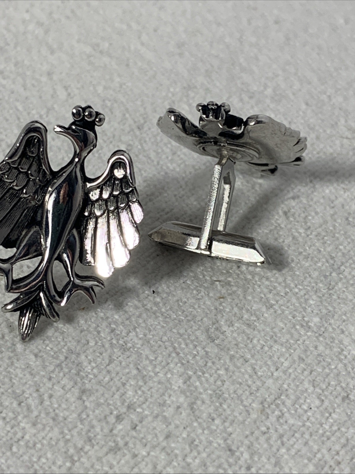 Swank Polish Eagle Cuff Links Features Crowned Ea… - image 2