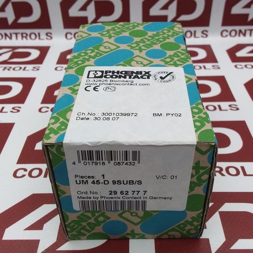2962777 | Phoenix Contact | (UM 45-D 9SUB/S), 9 Positions, Sealed - Picture 1 of 1